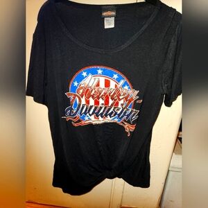 VERY Good Condition / Gently Used BEDAZZLED Sparkle Harley Davidson Top